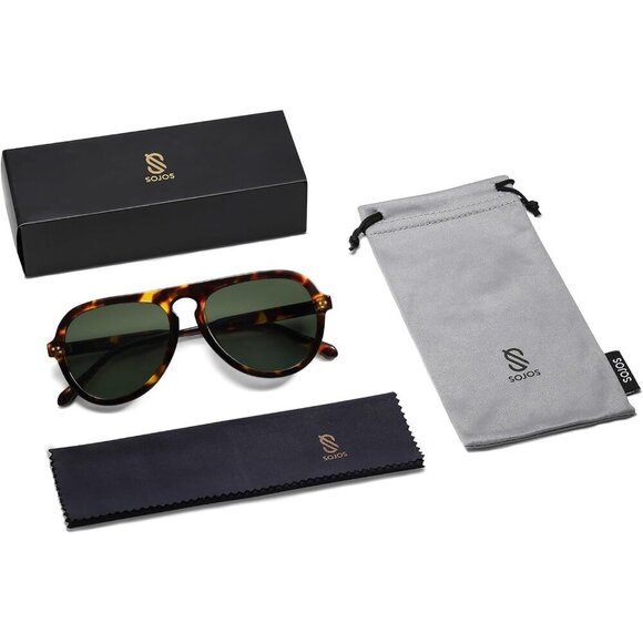 Retro Aviator Sunglasses Plastic Frame UV400 Protection Unisex Classic